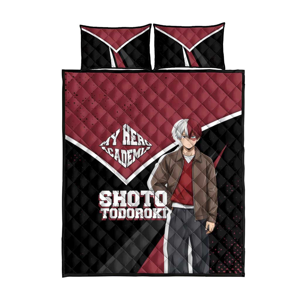 Shoto Todoroki My Hero Academia Quilt Bed Set Anime Grunge Splatter Graphic Style