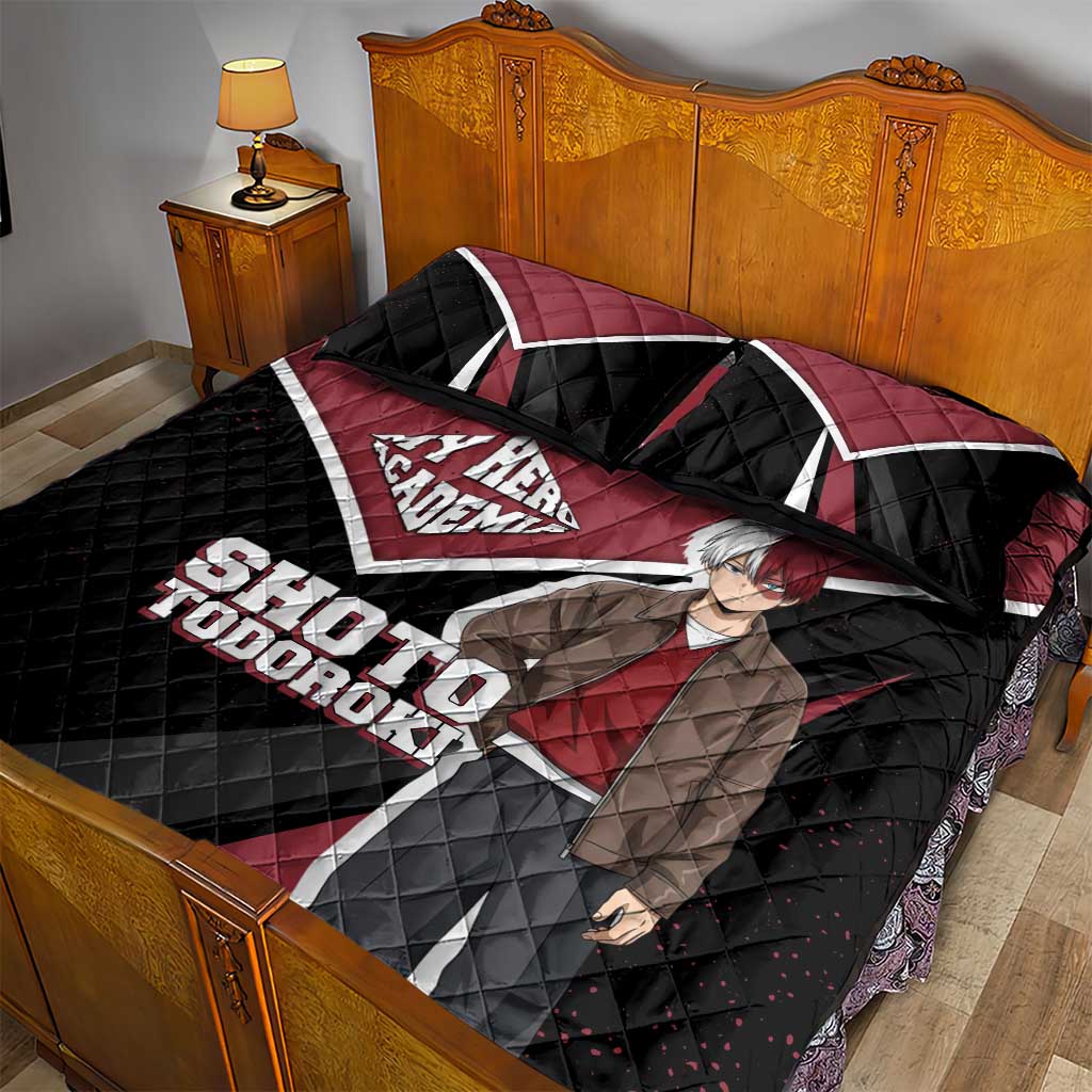 Shoto Todoroki My Hero Academia Quilt Bed Set Anime Grunge Splatter Graphic Style