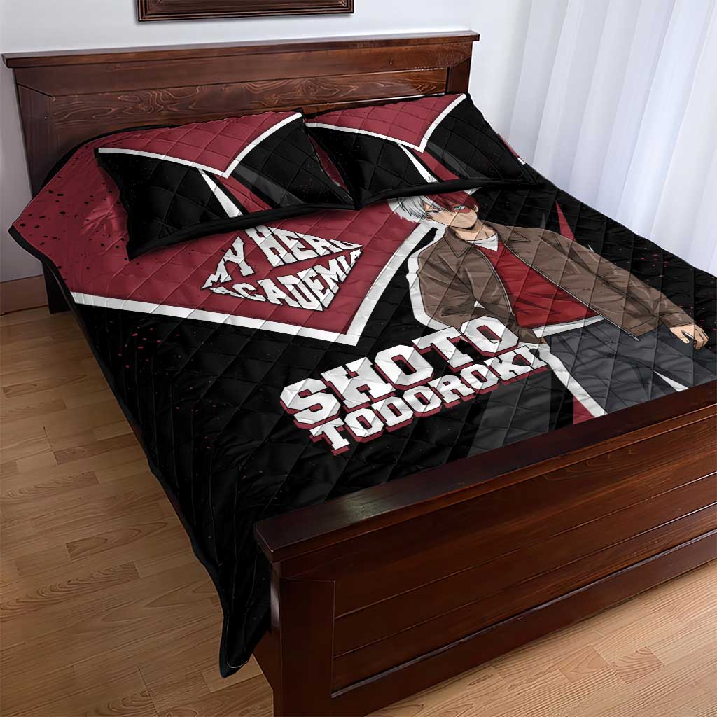 Shoto Todoroki My Hero Academia Quilt Bed Set Anime Grunge Splatter Graphic Style