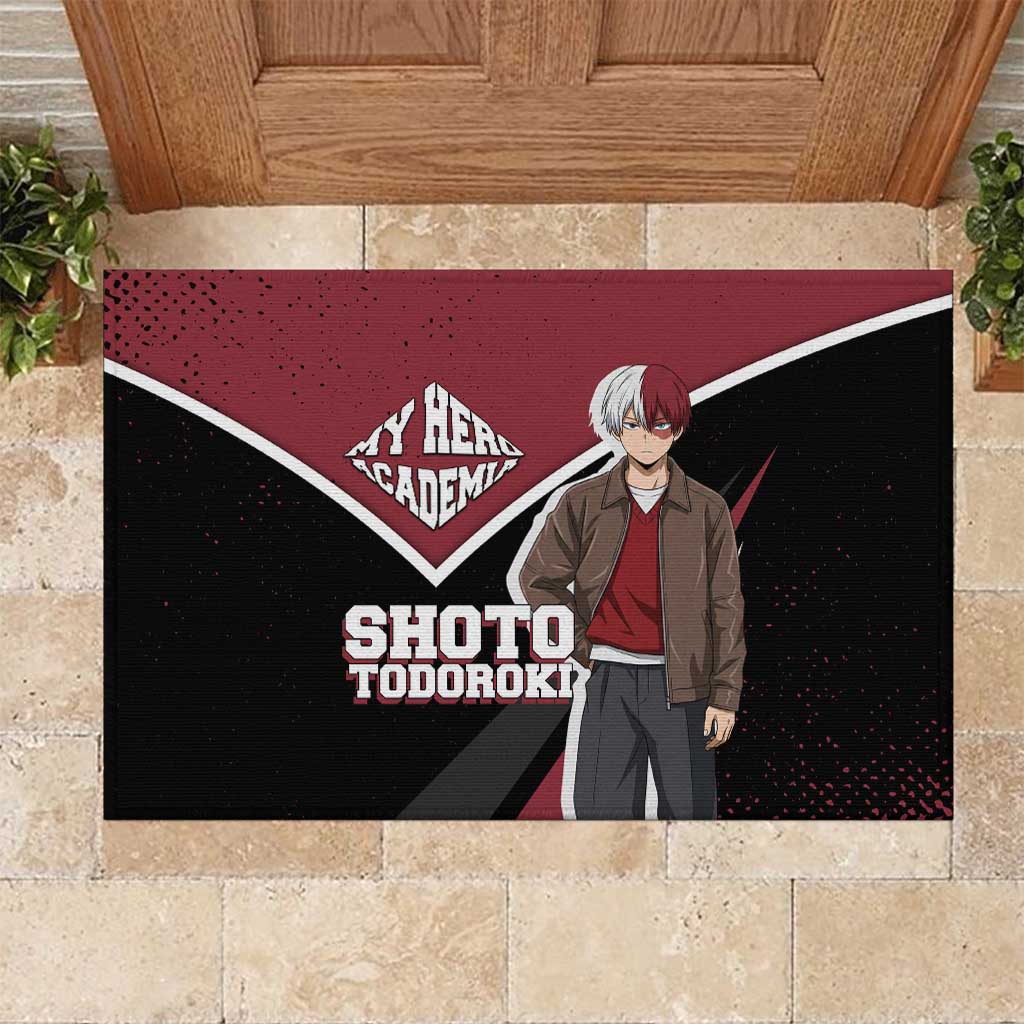 Shoto Todoroki My Hero Academia Rubber Doormat Anime Grunge Splatter Graphic Style