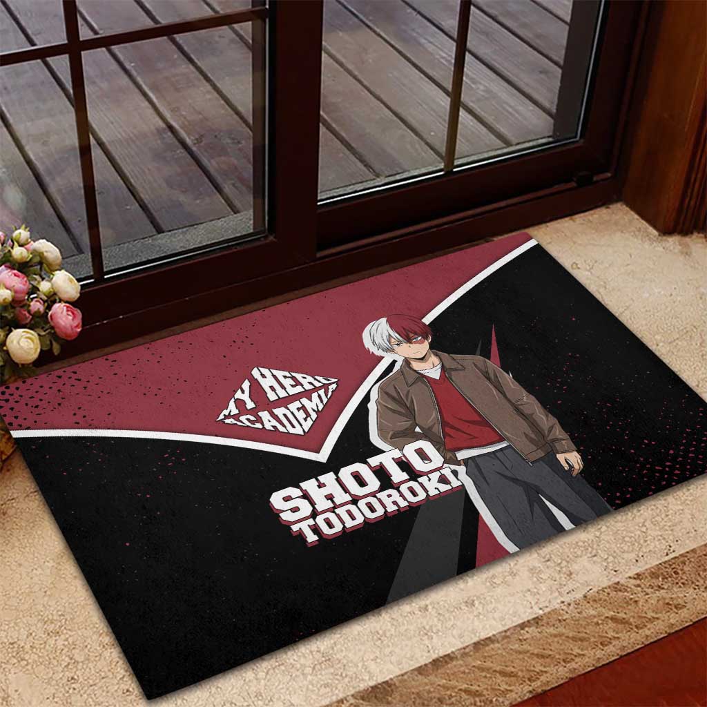 Shoto Todoroki My Hero Academia Rubber Doormat Anime Grunge Splatter Graphic Style