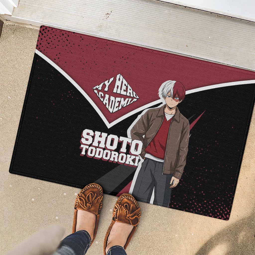 Shoto Todoroki My Hero Academia Rubber Doormat Anime Grunge Splatter Graphic Style