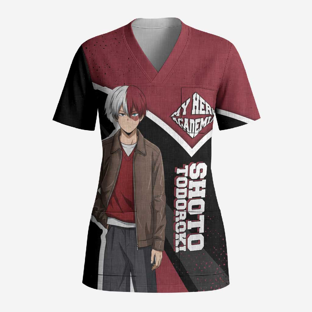 Shoto Todoroki My Hero Academia Scrub Top Anime Grunge Splatter Graphic Style