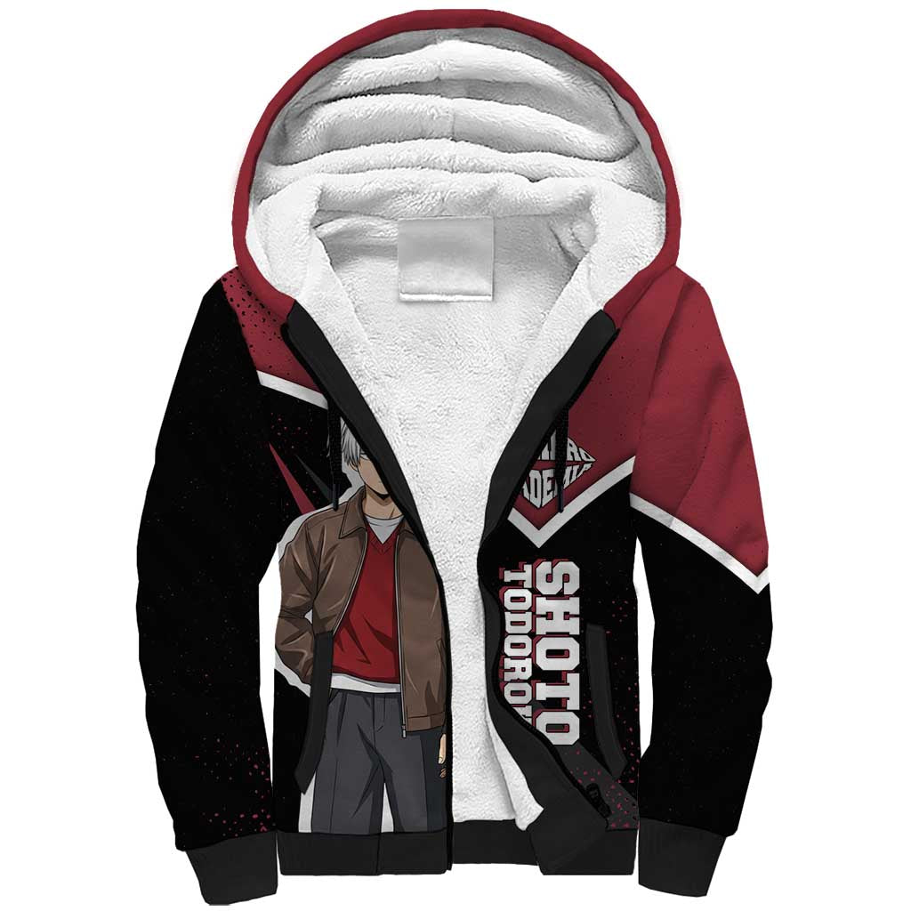 Shoto Todoroki My Hero Academia Sherpa Hoodie Anime Grunge Splatter Graphic Style