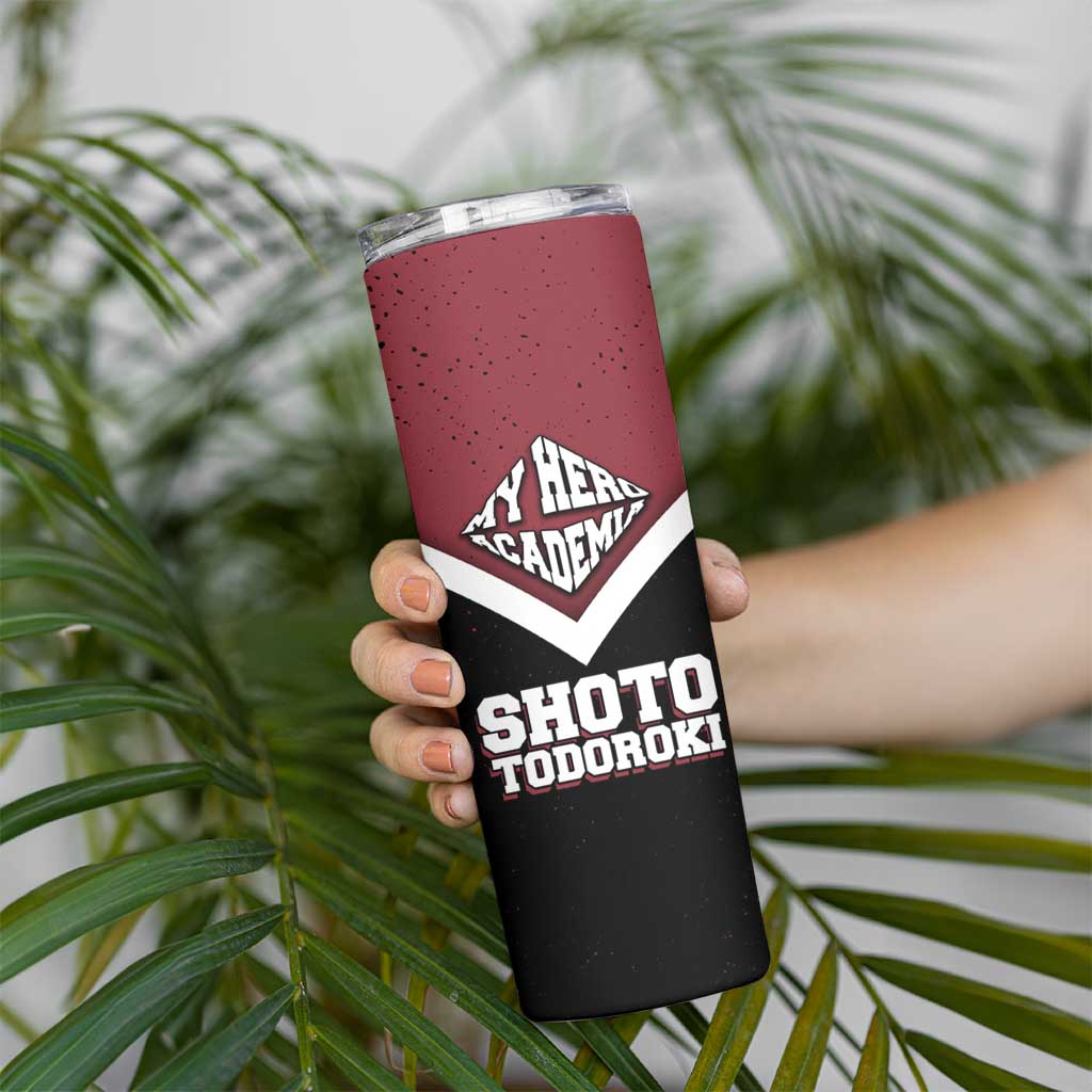 Shoto Todoroki My Hero Academia Skinny Tumbler Anime Grunge Splatter Graphic Style
