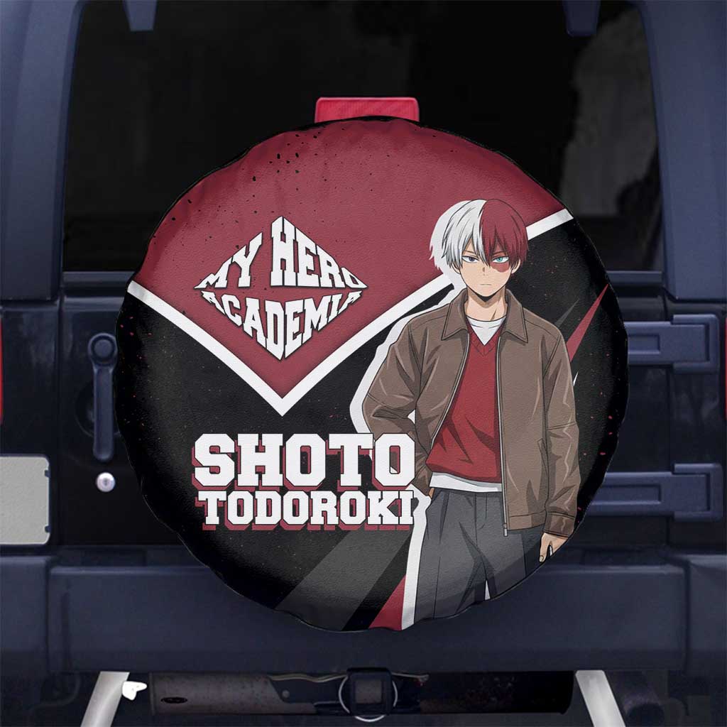 Shoto Todoroki My Hero Academia Spare Tire Cover Anime Grunge Splatter Graphic Style