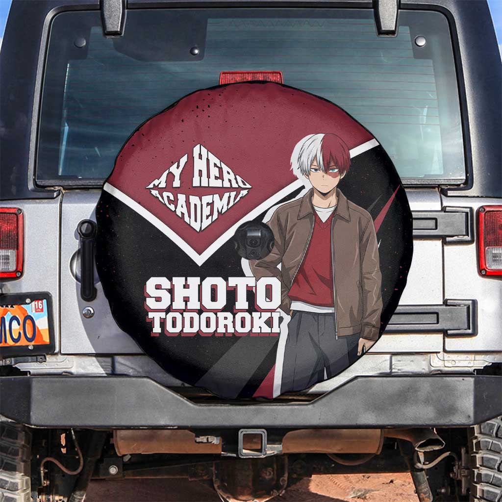 Shoto Todoroki My Hero Academia Spare Tire Cover Anime Grunge Splatter Graphic Style