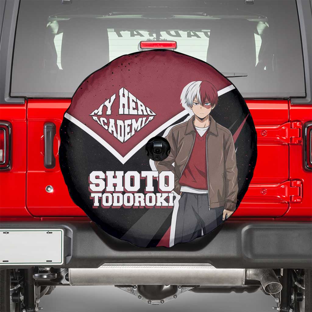 Shoto Todoroki My Hero Academia Spare Tire Cover Anime Grunge Splatter Graphic Style