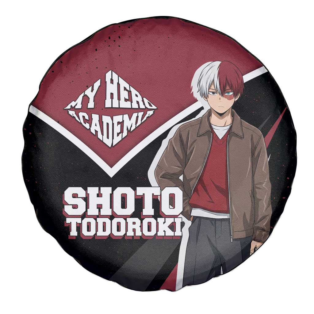 Shoto Todoroki My Hero Academia Spare Tire Cover Anime Grunge Splatter Graphic Style