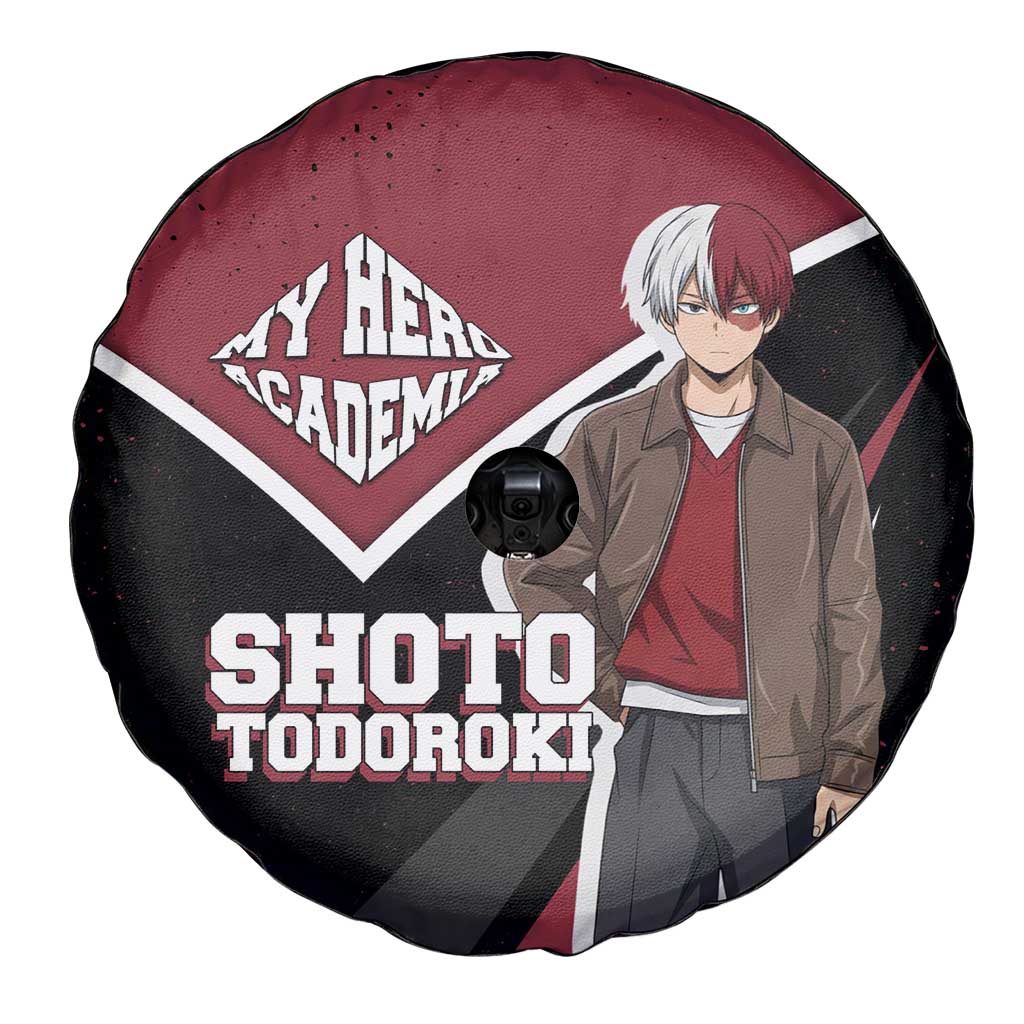 Shoto Todoroki My Hero Academia Spare Tire Cover Anime Grunge Splatter Graphic Style