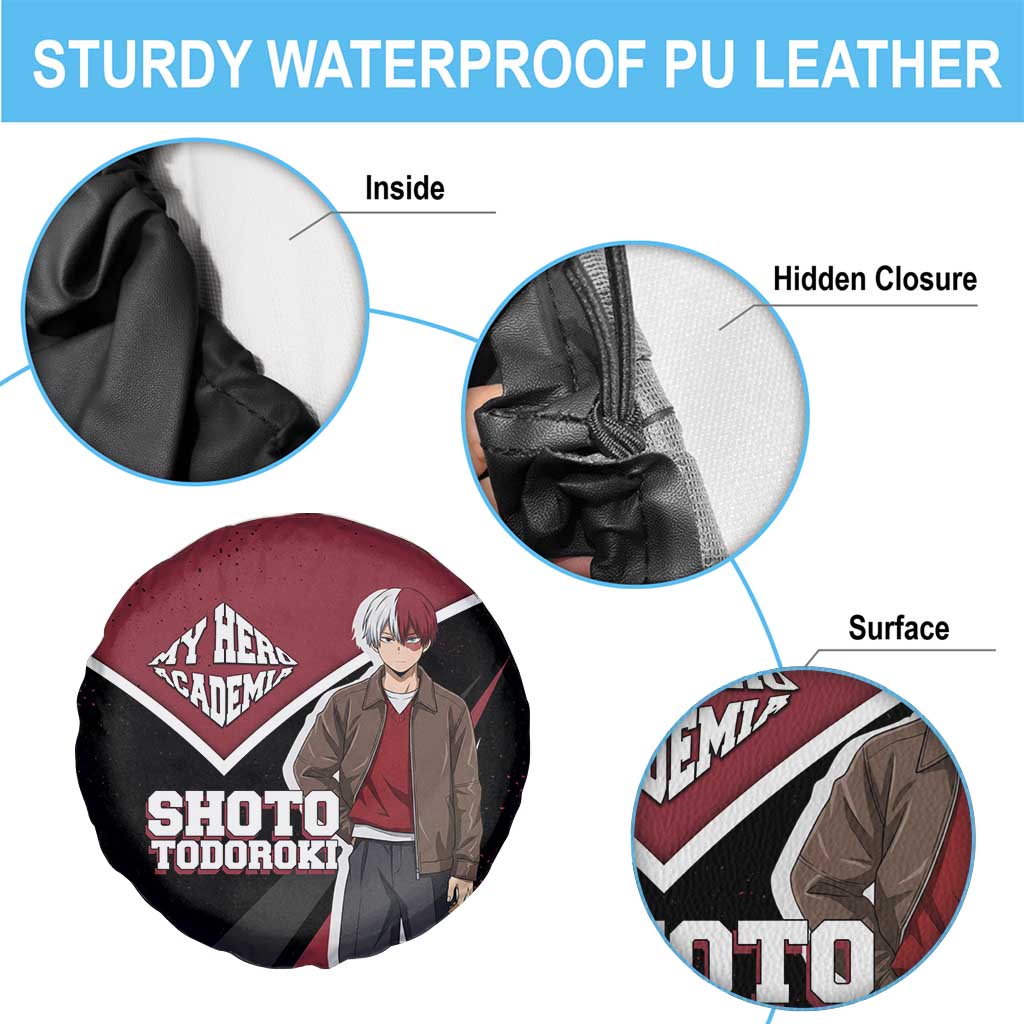 Shoto Todoroki My Hero Academia Spare Tire Cover Anime Grunge Splatter Graphic Style