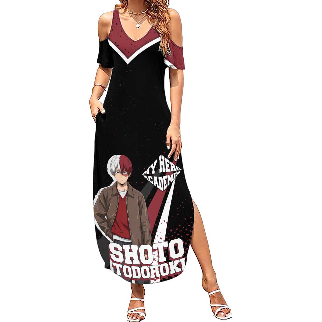 Shoto Todoroki My Hero Academia Summer Maxi Dress Anime Grunge Splatter Graphic Style