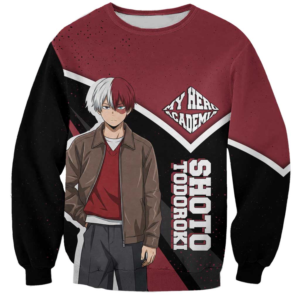 Shoto Todoroki My Hero Academia Sweatshirt Anime Grunge Splatter Graphic Style