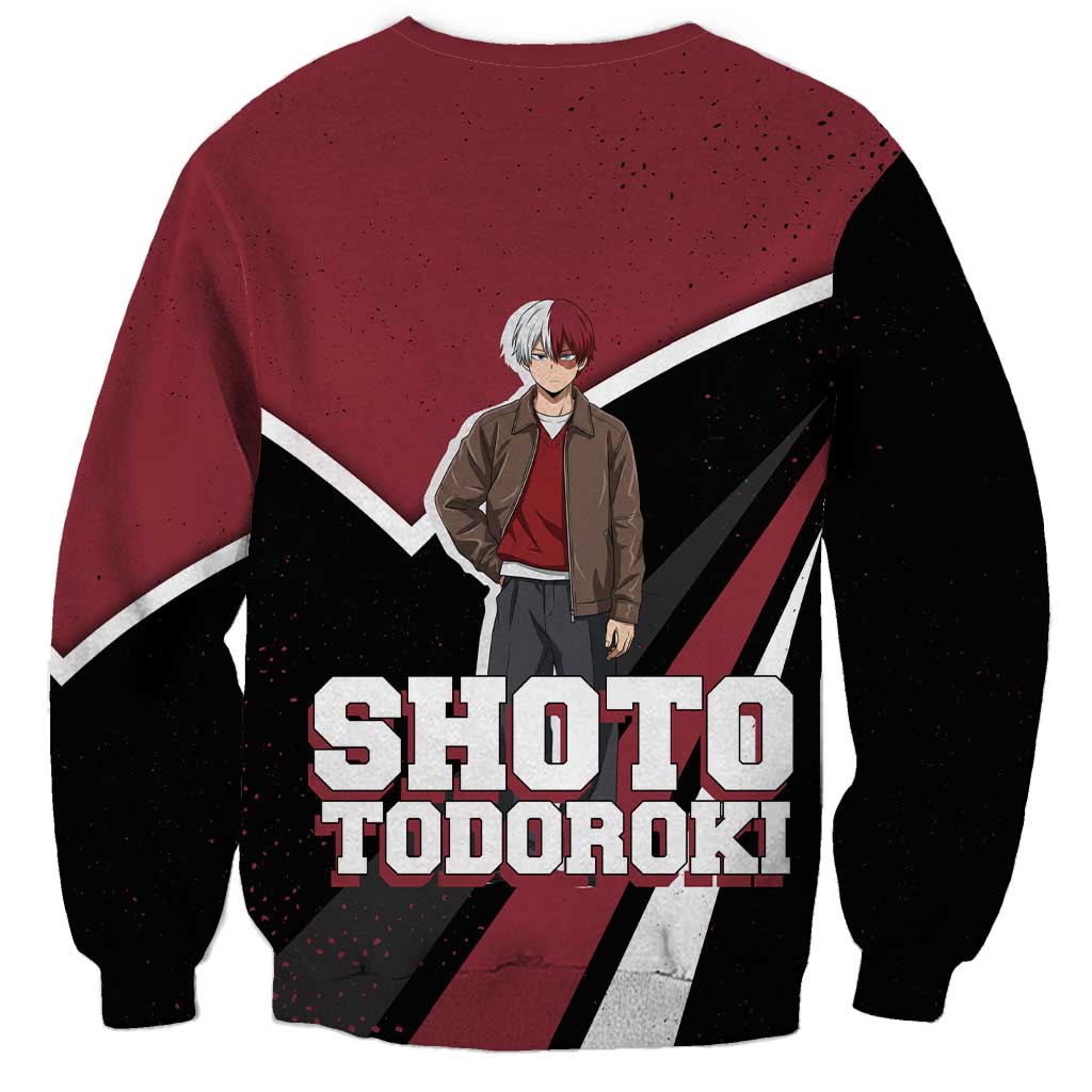 Shoto Todoroki My Hero Academia Sweatshirt Anime Grunge Splatter Graphic Style