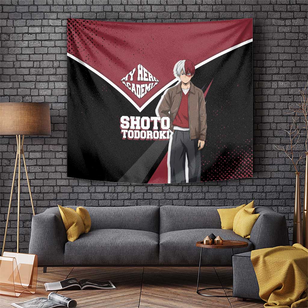 Shoto Todoroki My Hero Academia Tapestry Anime Grunge Splatter Graphic Style