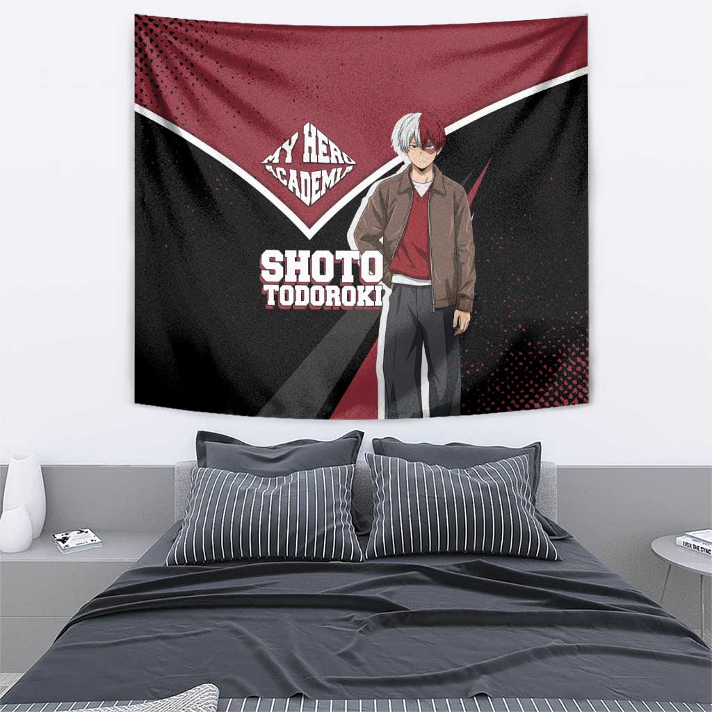 Shoto Todoroki My Hero Academia Tapestry Anime Grunge Splatter Graphic Style