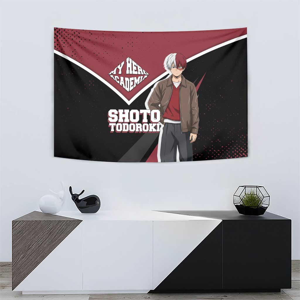 Shoto Todoroki My Hero Academia Tapestry Anime Grunge Splatter Graphic Style