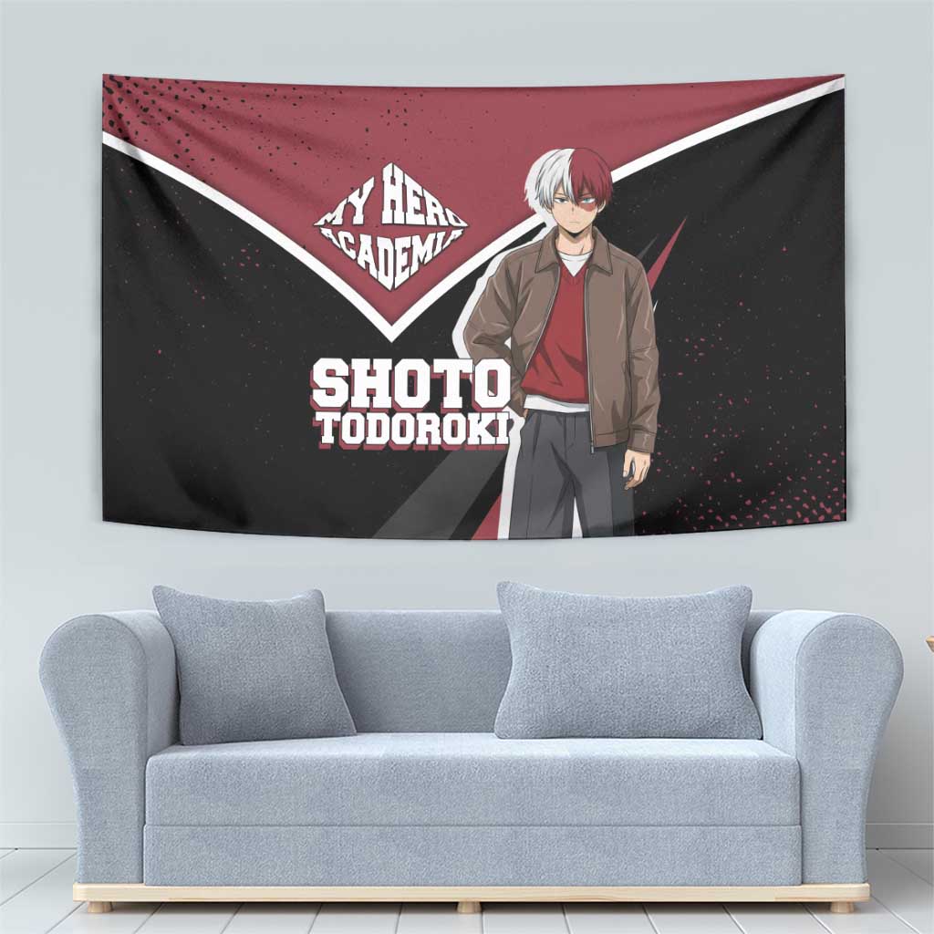 Shoto Todoroki My Hero Academia Tapestry Anime Grunge Splatter Graphic Style