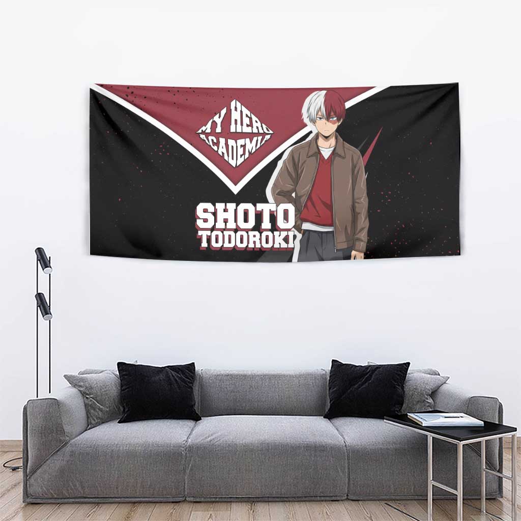 Shoto Todoroki My Hero Academia Tapestry Anime Grunge Splatter Graphic Style