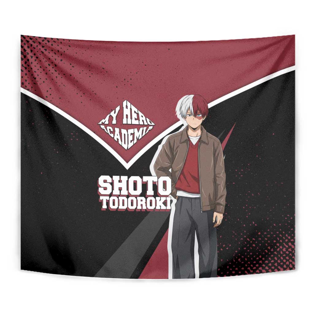 Shoto Todoroki My Hero Academia Tapestry Anime Grunge Splatter Graphic Style