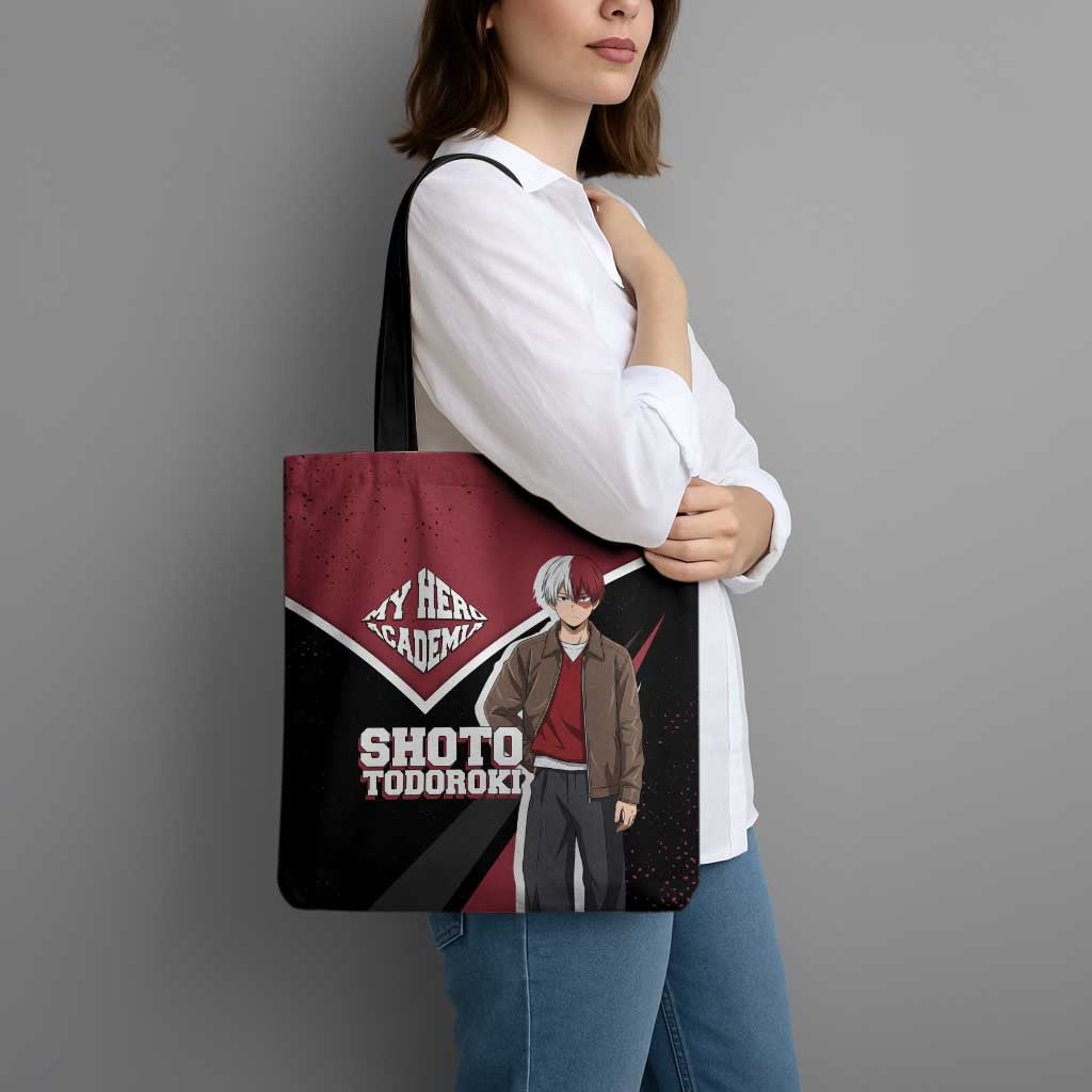 Shoto Todoroki My Hero Academia Tote Bag Anime Grunge Splatter Graphic Style