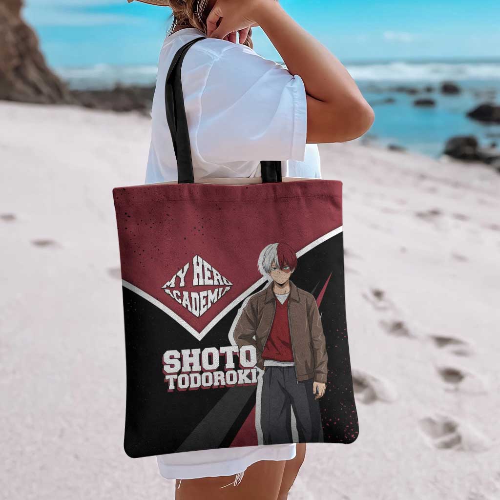 Shoto Todoroki My Hero Academia Tote Bag Anime Grunge Splatter Graphic Style