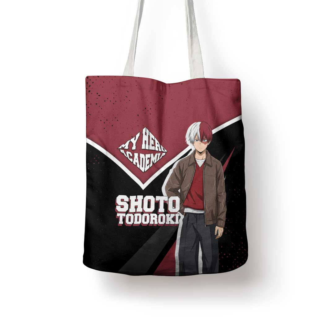 Shoto Todoroki My Hero Academia Tote Bag Anime Grunge Splatter Graphic Style