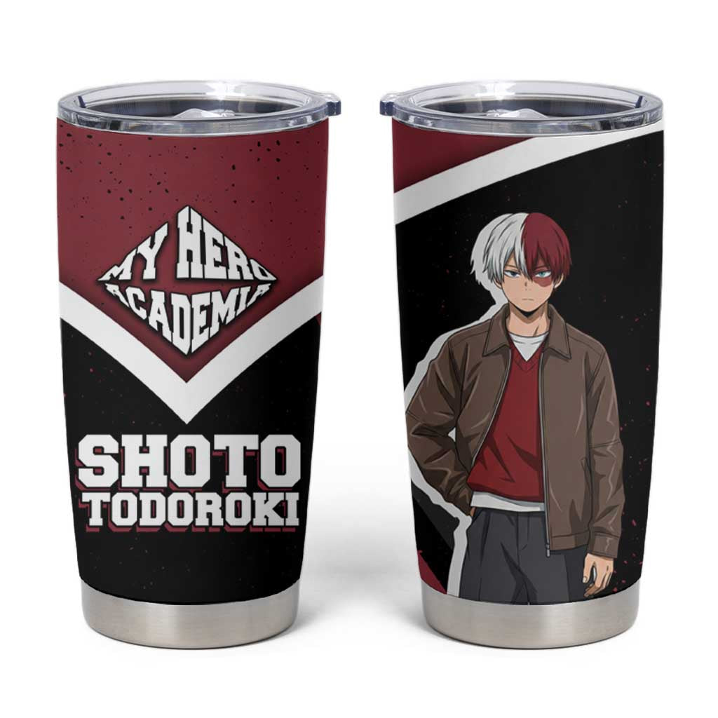 Shoto Todoroki My Hero Academia Tumbler Cup Anime Grunge Splatter Graphic Style