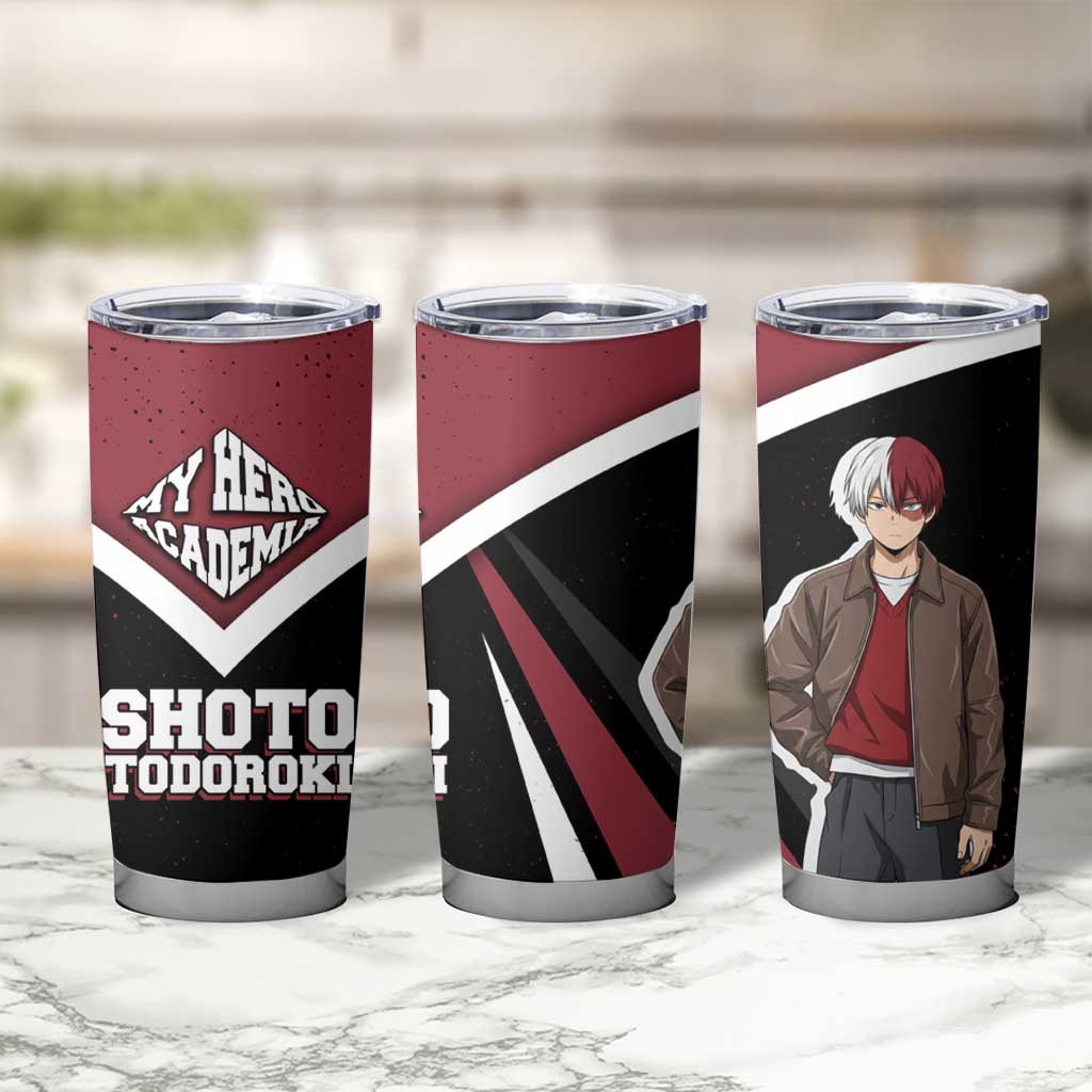 Shoto Todoroki My Hero Academia Tumbler Cup Anime Grunge Splatter Graphic Style