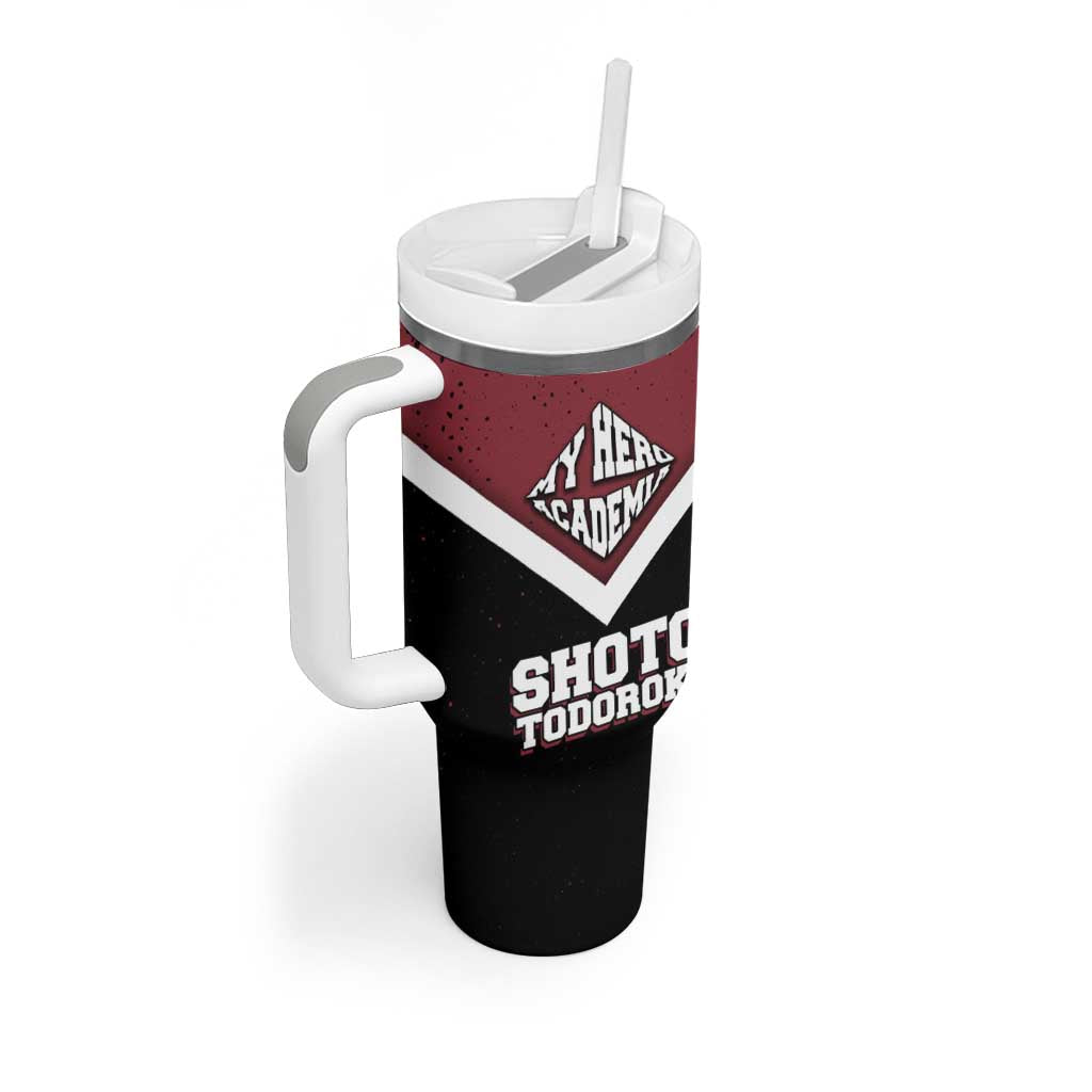 Shoto Todoroki My Hero Academia Tumbler With Handle Anime Grunge Splatter Graphic Style