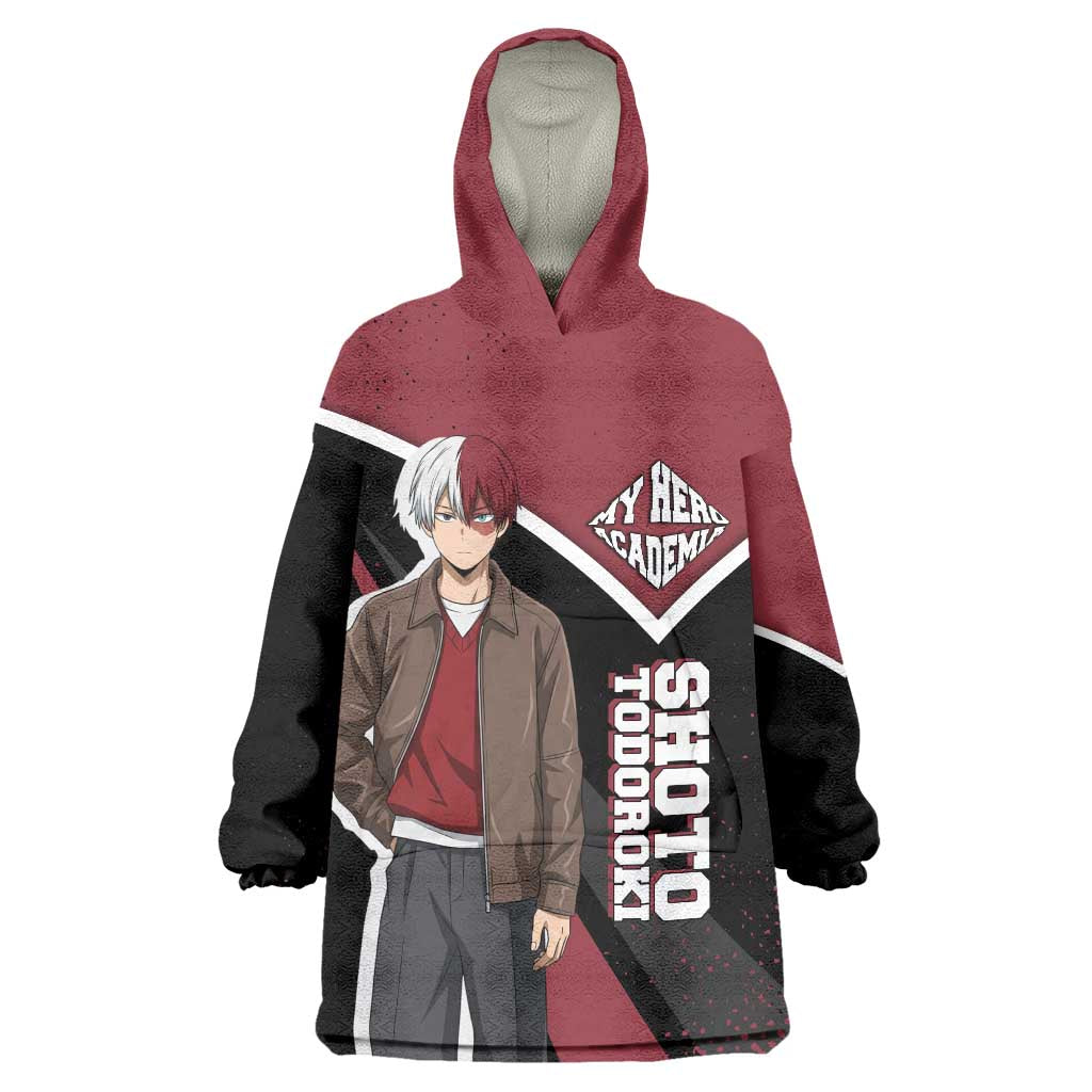 Shoto Todoroki My Hero Academia Wearable Blanket Hoodie Anime Grunge Splatter Graphic Style