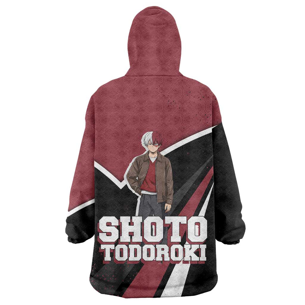 Shoto Todoroki My Hero Academia Wearable Blanket Hoodie Anime Grunge Splatter Graphic Style