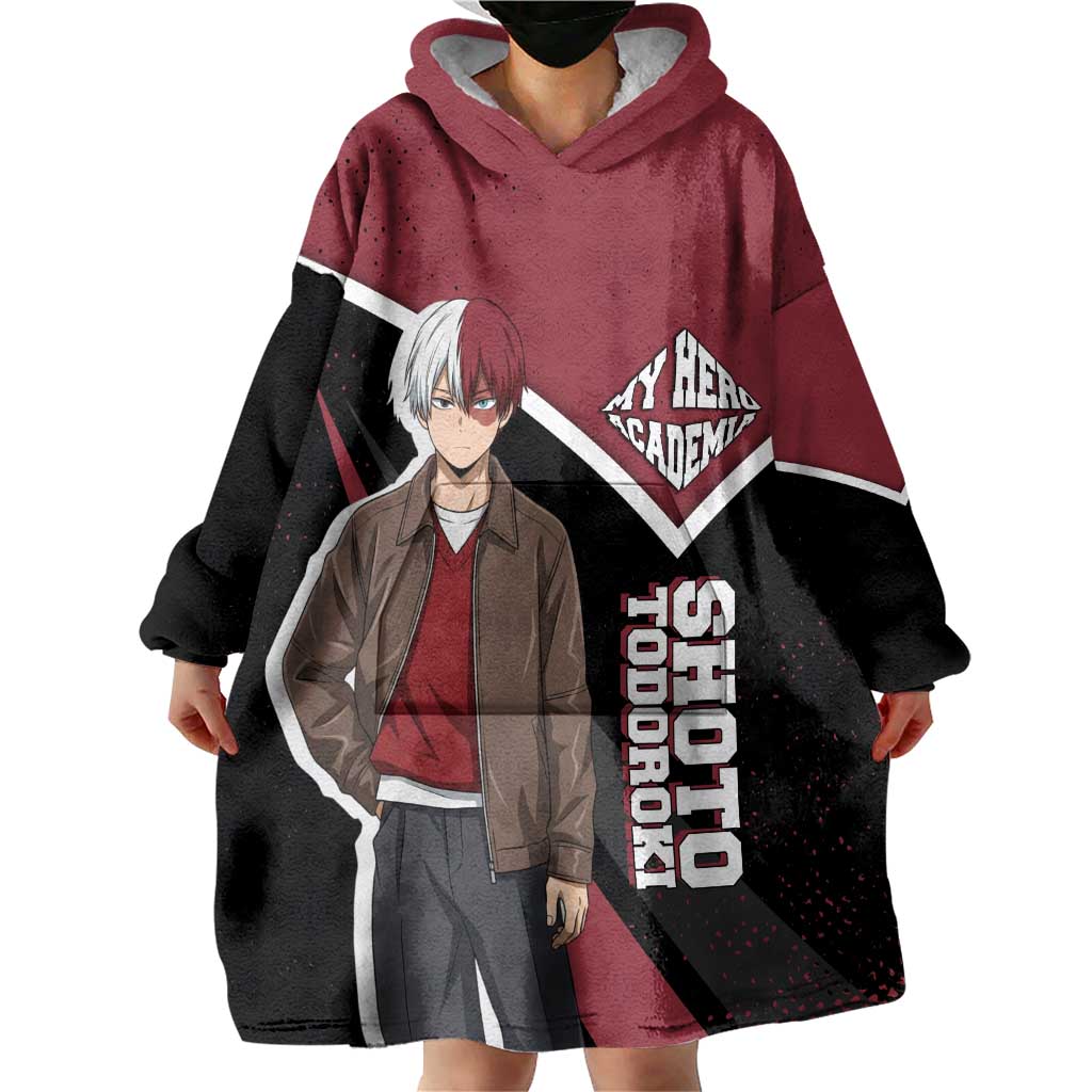 Shoto Todoroki My Hero Academia Wearable Blanket Hoodie Anime Grunge Splatter Graphic Style