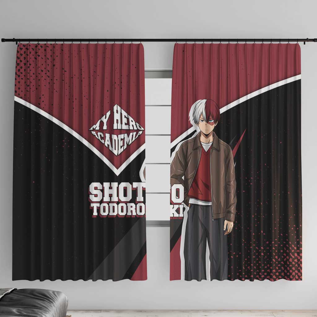 Shoto Todoroki My Hero Academia Window Curtain Anime Grunge Splatter Graphic Style
