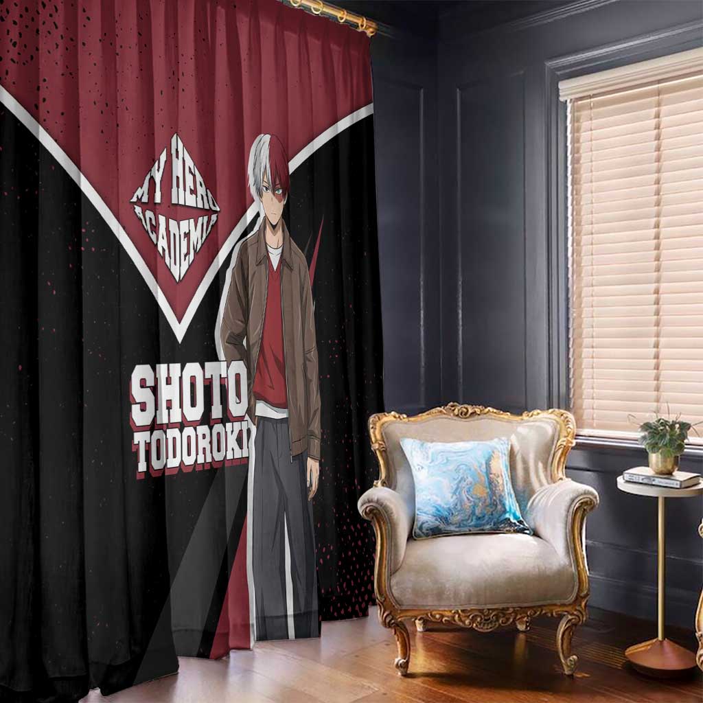 Shoto Todoroki My Hero Academia Window Curtain Anime Grunge Splatter Graphic Style