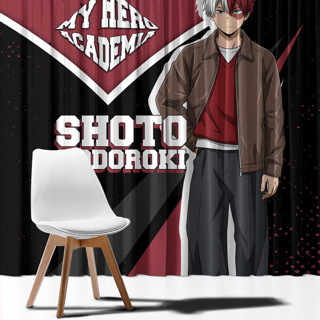 Shoto Todoroki My Hero Academia Window Curtain Anime Grunge Splatter Graphic Style