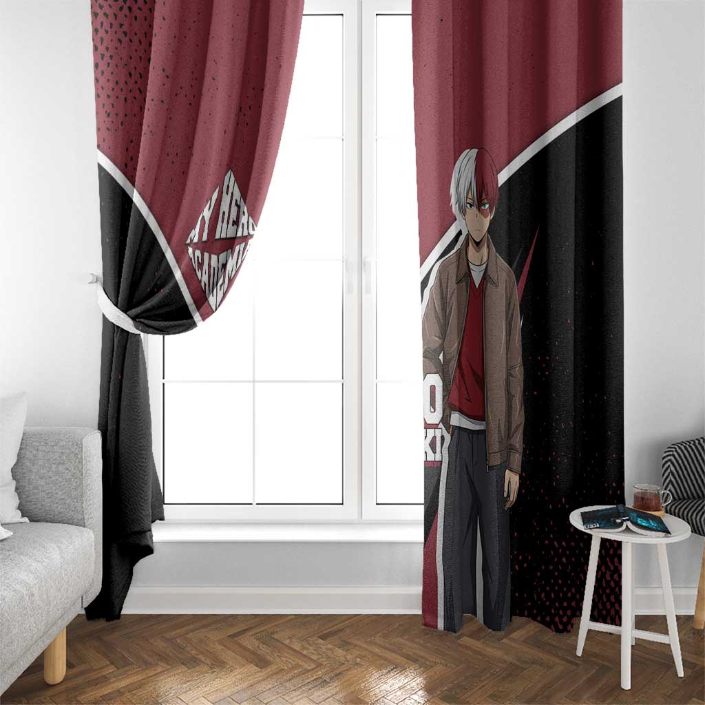 Shoto Todoroki My Hero Academia Window Curtain Anime Grunge Splatter Graphic Style