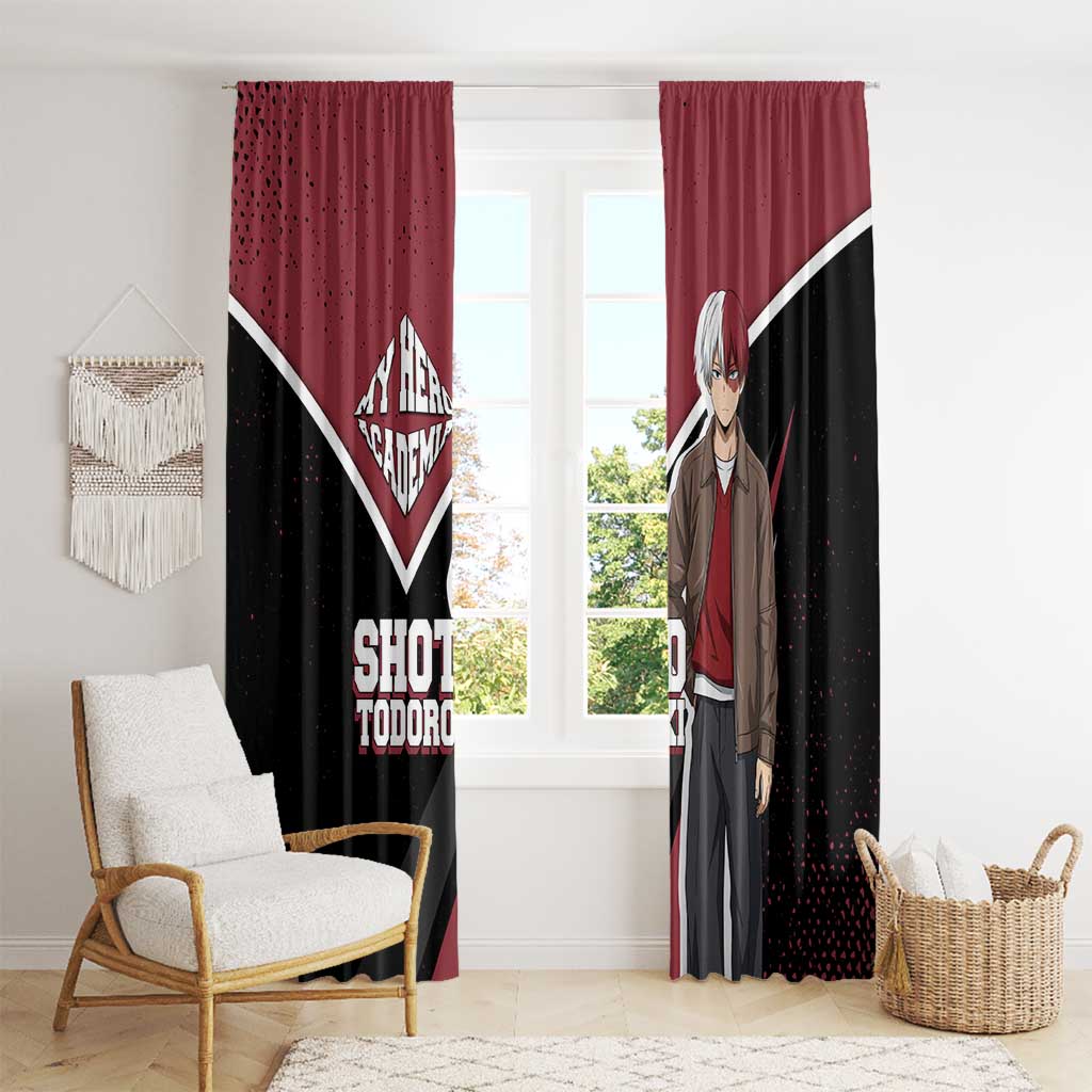 Shoto Todoroki My Hero Academia Window Curtain Anime Grunge Splatter Graphic Style