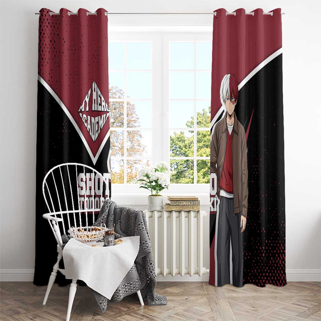 Shoto Todoroki My Hero Academia Window Curtain Anime Grunge Splatter Graphic Style