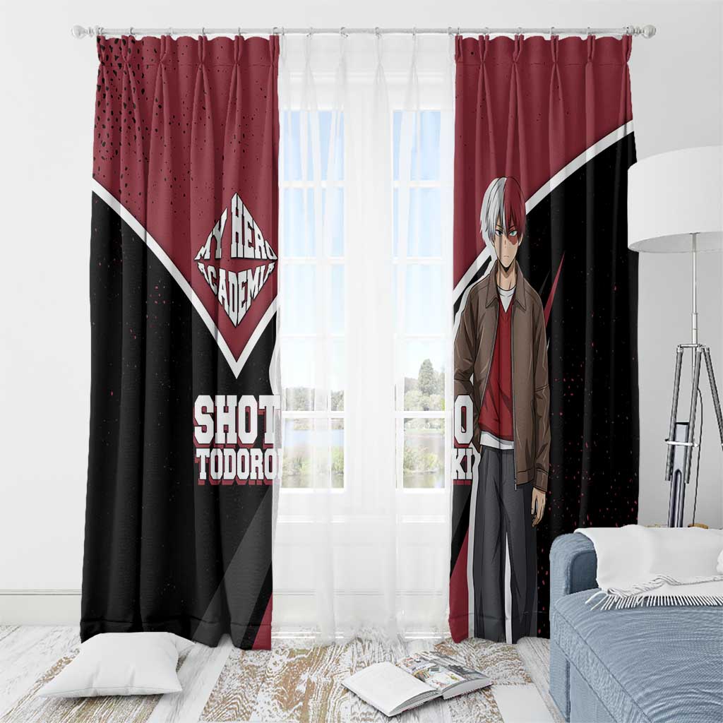 Shoto Todoroki My Hero Academia Window Curtain Anime Grunge Splatter Graphic Style
