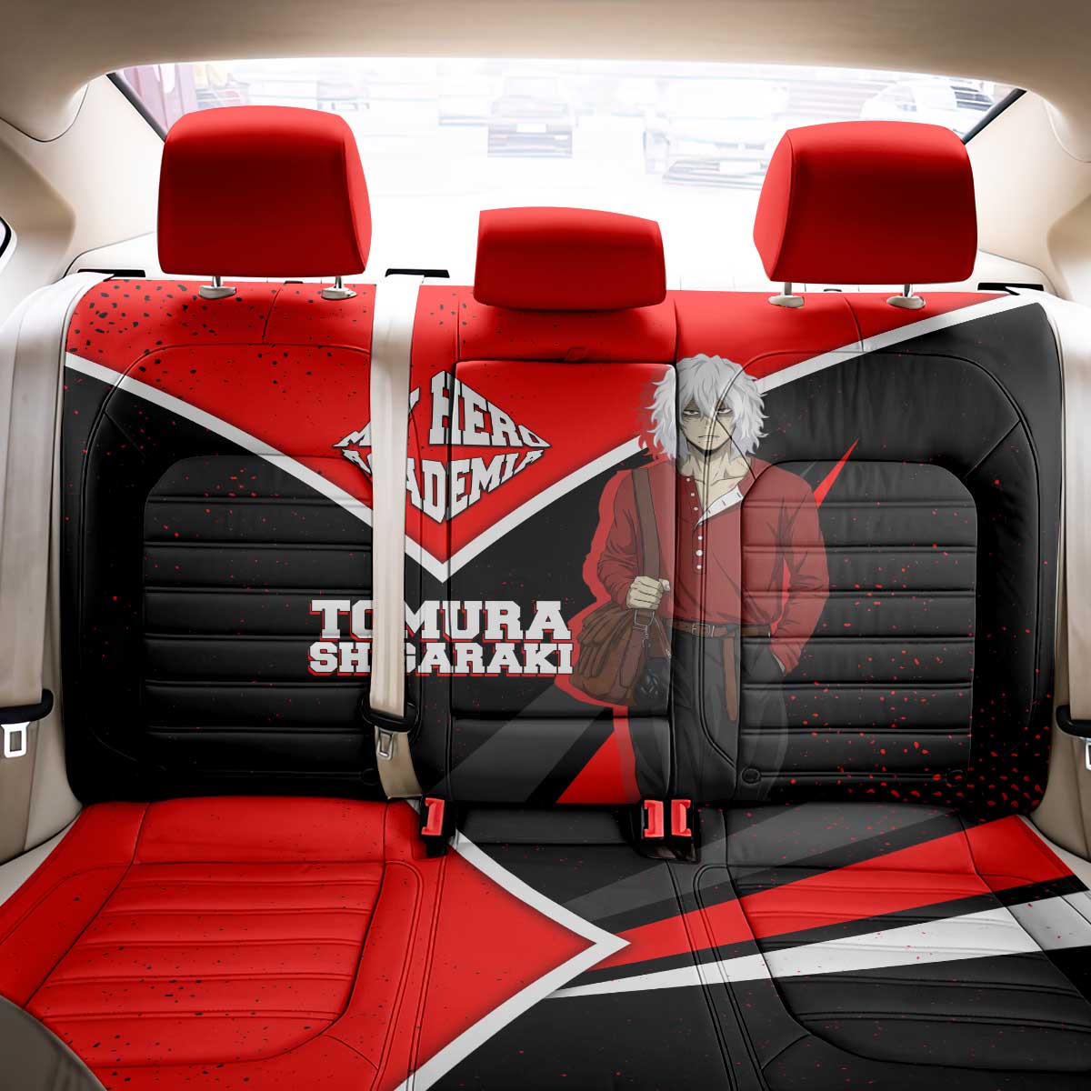 Tomura Shigaraki My Hero Academia Back Car Seat Cover Anime Grunge Splatter Graphic Style