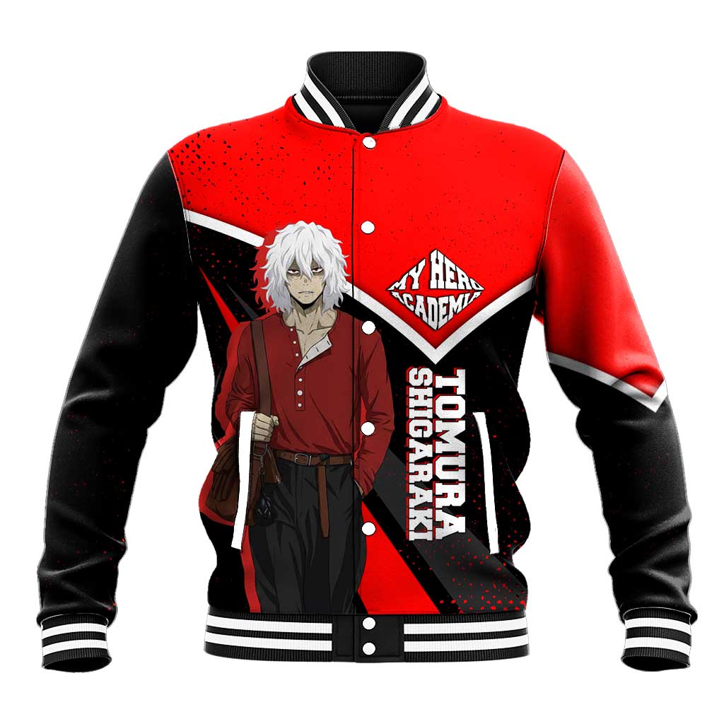 Tomura Shigaraki My Hero Academia Baseball Jacket Anime Grunge Splatter Graphic Style