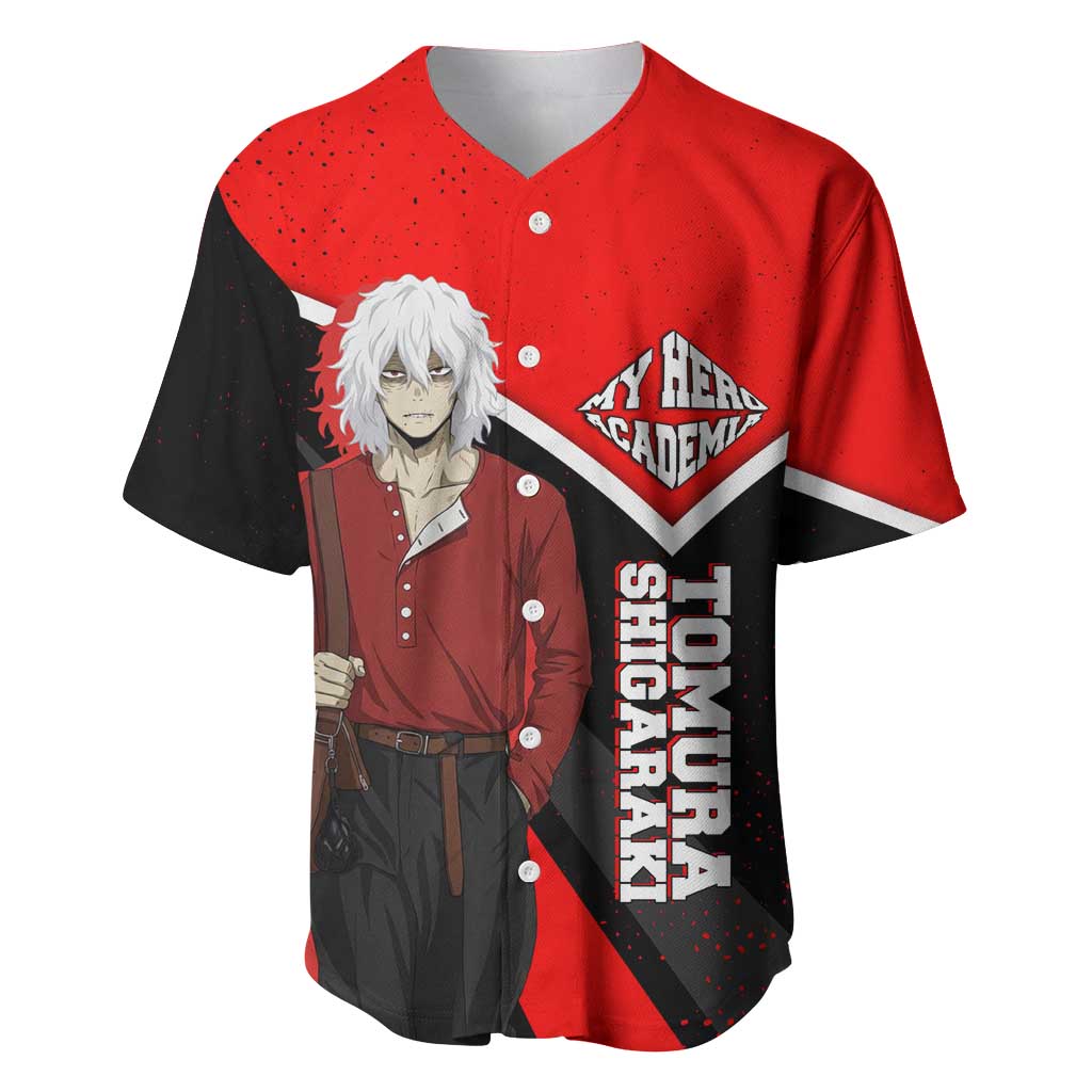 Tomura Shigaraki My Hero Academia Baseball Jersey Anime Grunge Splatter Graphic Style