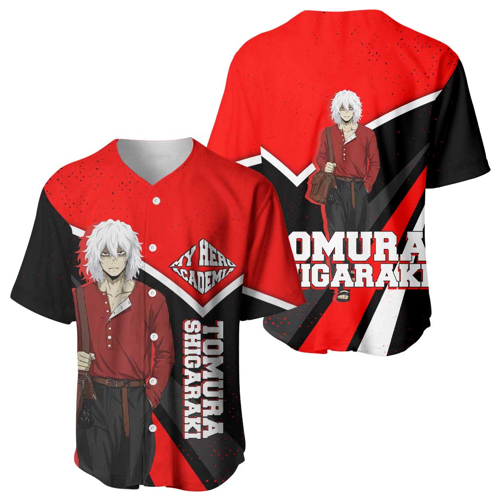 Tomura Shigaraki My Hero Academia Baseball Jersey Anime Grunge Splatter Graphic Style