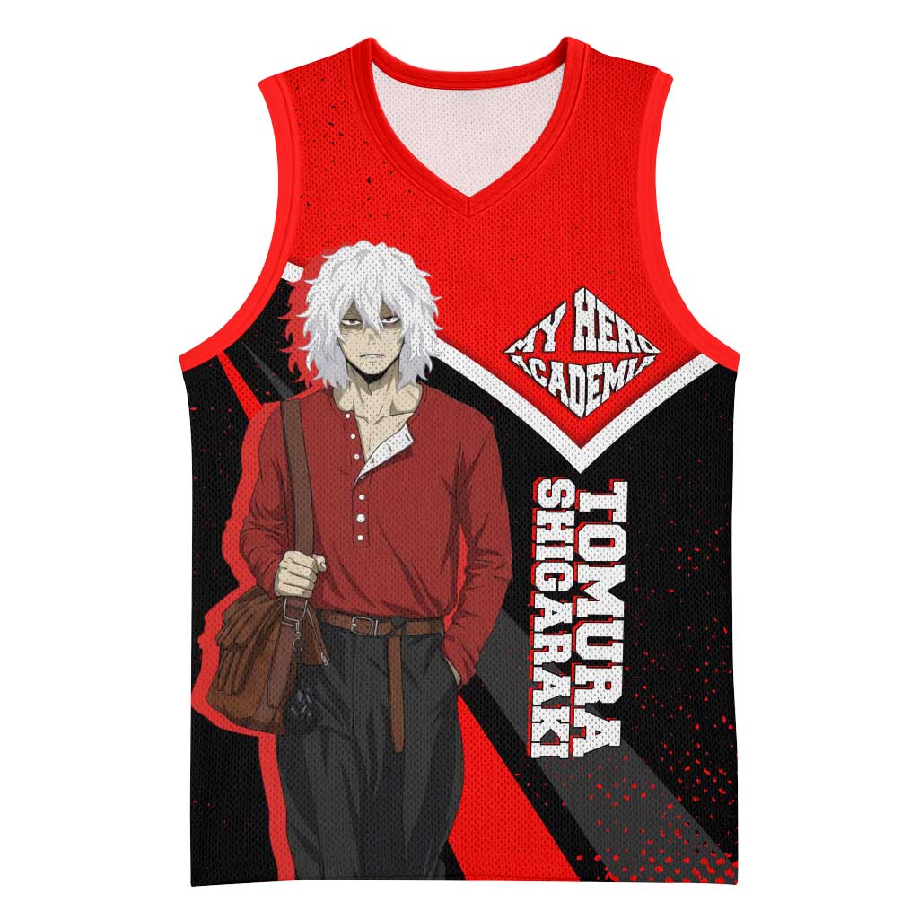 Tomura Shigaraki My Hero Academia Basketball Jersey Anime Grunge Splatter Graphic Style
