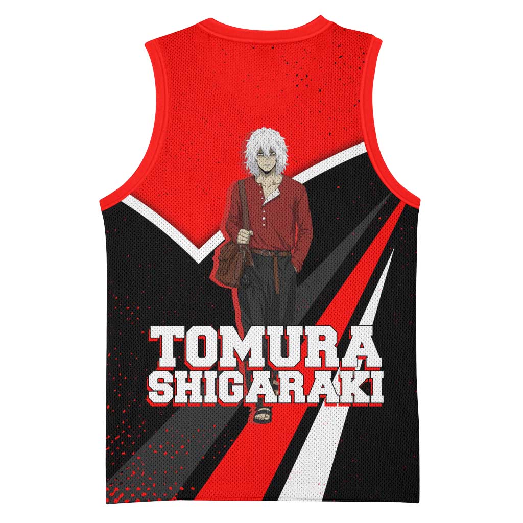 Tomura Shigaraki My Hero Academia Basketball Jersey Anime Grunge Splatter Graphic Style