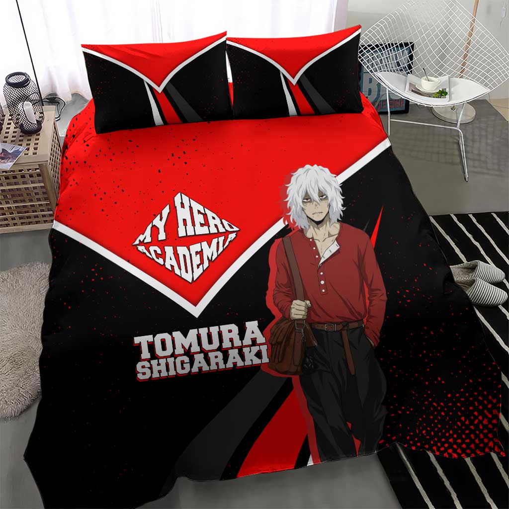 Tomura Shigaraki My Hero Academia Bedding Set Anime Grunge Splatter Graphic Style