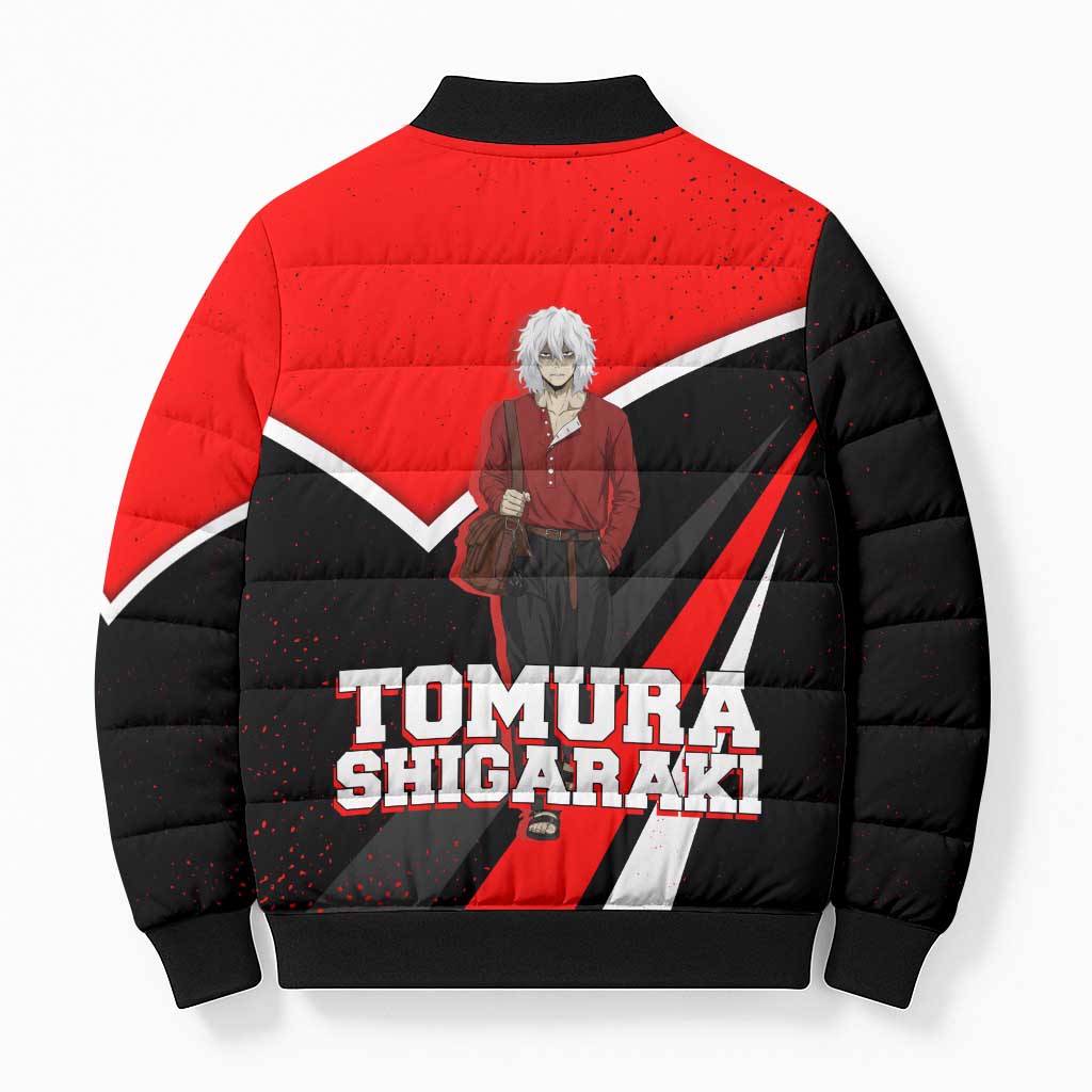 Tomura Shigaraki My Hero Academia Bomber Puffer Jacket Anime Grunge Splatter Graphic Style