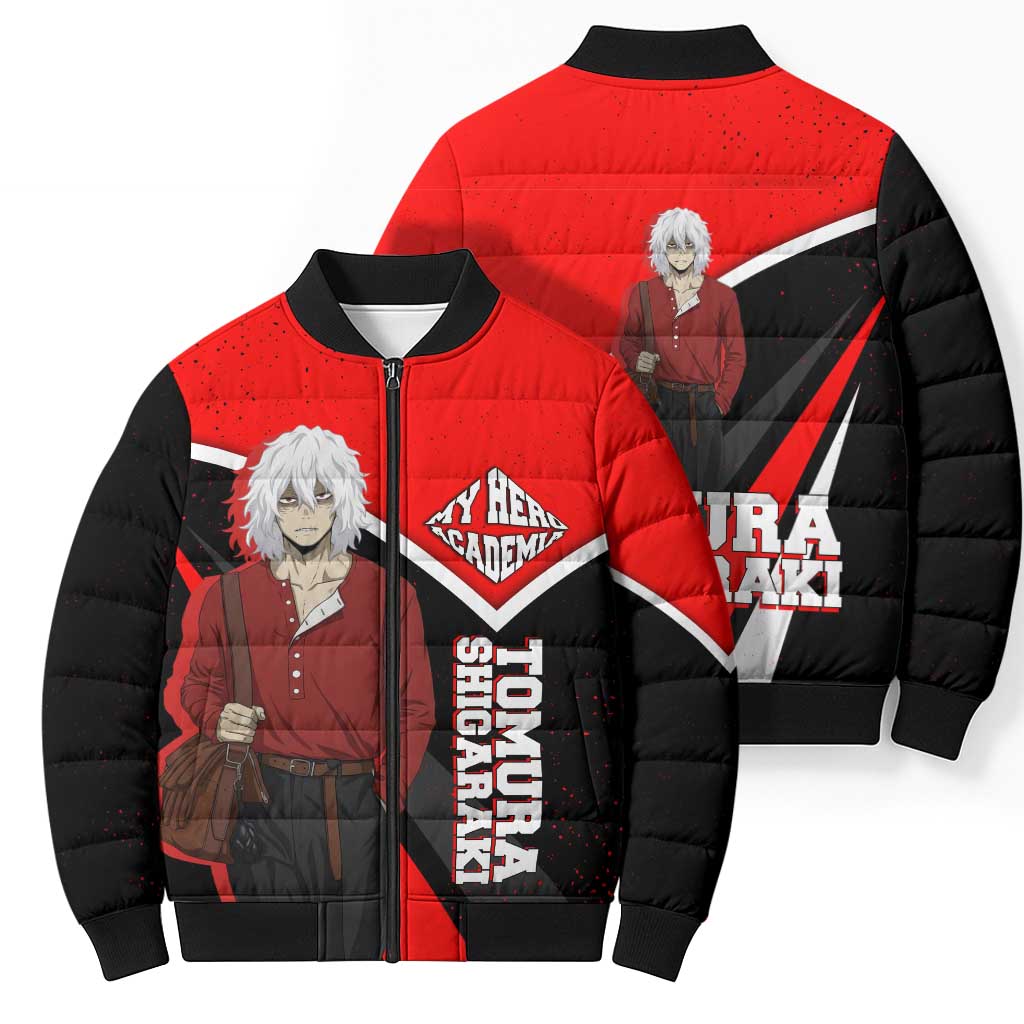 Tomura Shigaraki My Hero Academia Bomber Puffer Jacket Anime Grunge Splatter Graphic Style