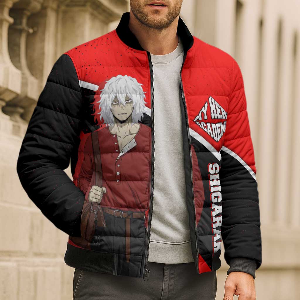 Tomura Shigaraki My Hero Academia Bomber Puffer Jacket Anime Grunge Splatter Graphic Style